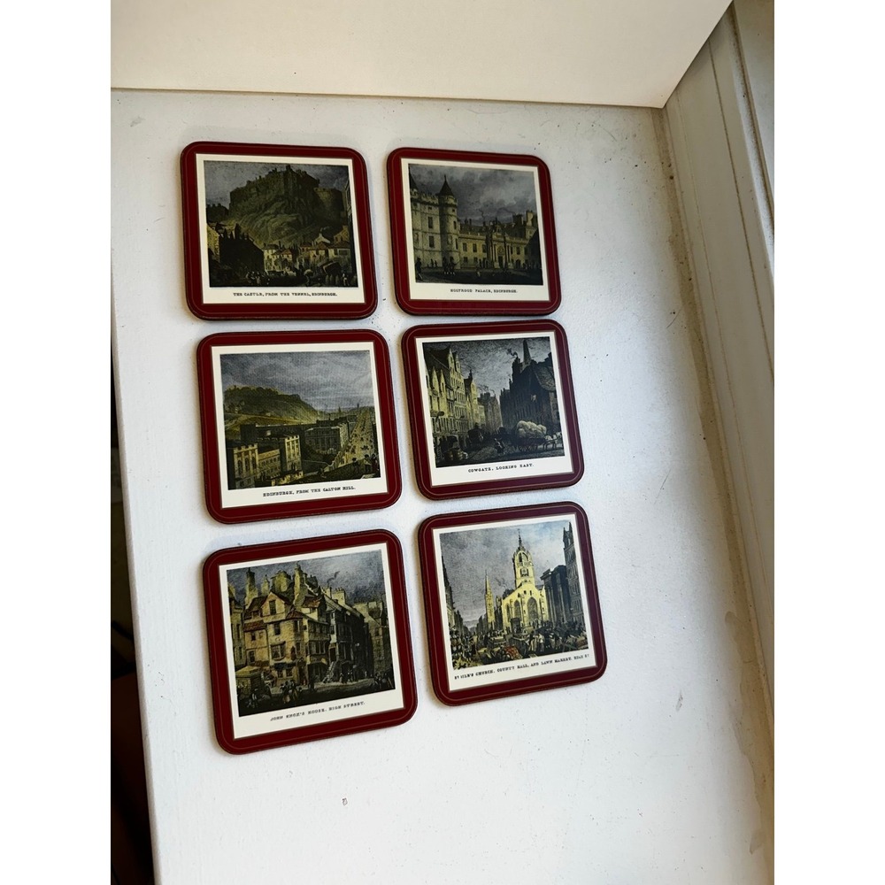 Set of 6 unused Pimpernel Coasters Edinburgh Scotland